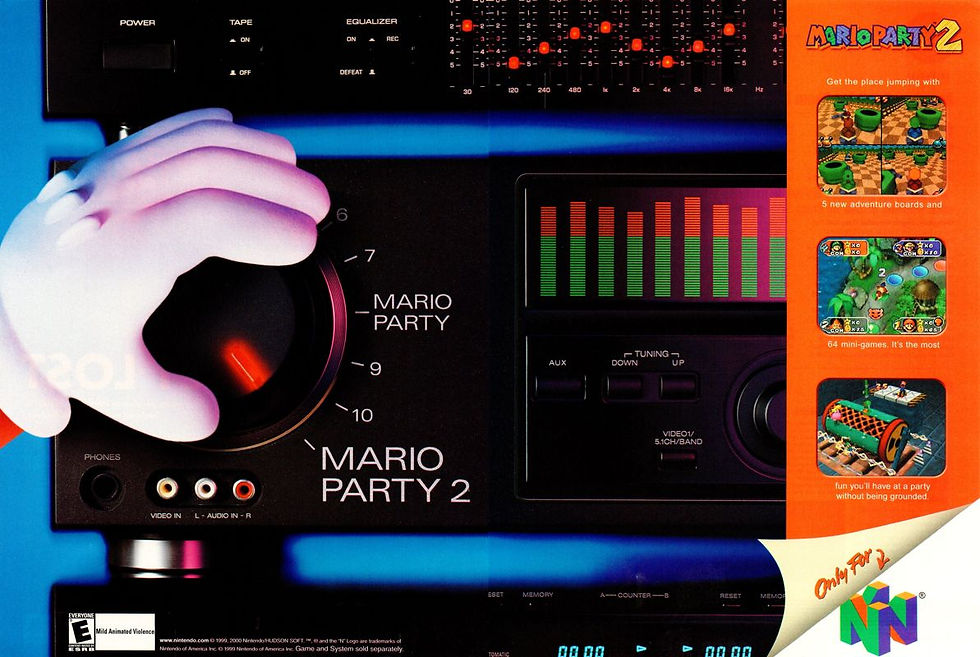 Anuncio de revista gringa de Mario Party 2