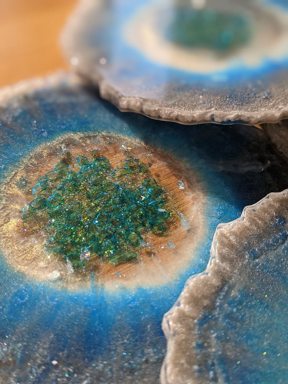 Thumbnail: Ice Blue & Grey Coaster Set of 4 