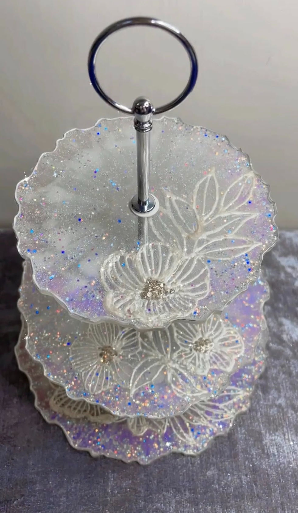 Custom- Glitzy Cake Stand (Handpainted)