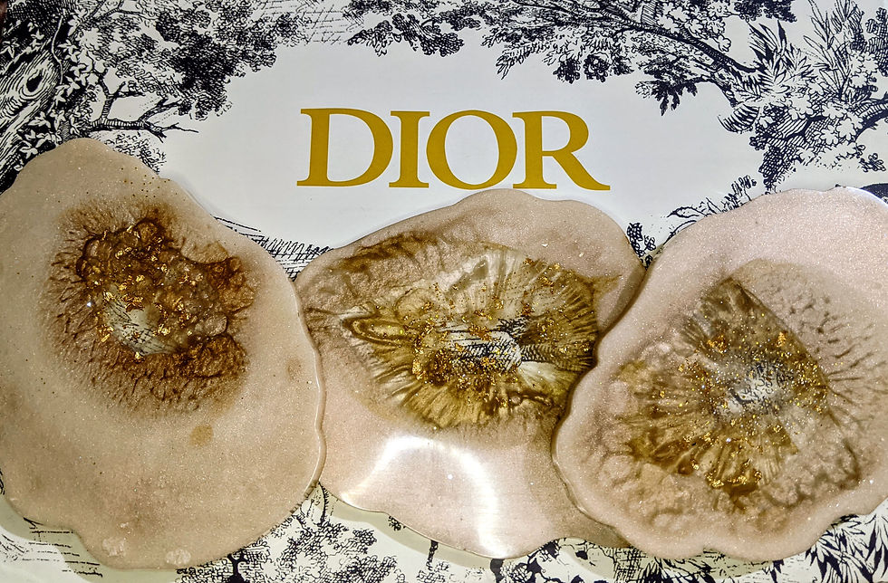 Thumbnail: Lux Cream Gold Coaster Set of 3 