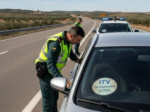 Multa por conducir sin ITV en España durante un control de tráfico
