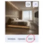 Archivinci Clean Up interface showing a bedroom render with the Edit button circled, users can click Edit to refine AI furniture removal results