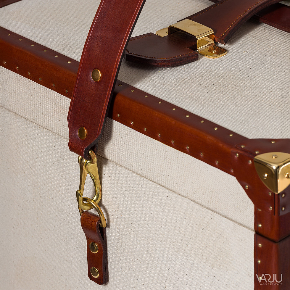 Thumbnail: Bespoke Heritage Leather Trunk – with textiles
