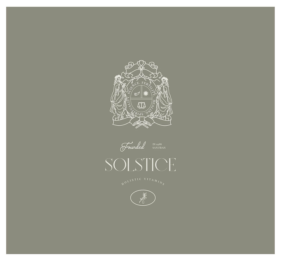 Thumbnail: Solstice Logo.  Crest logo. Greek Logo Botanical Logo. Herbal Logo. crest logo.