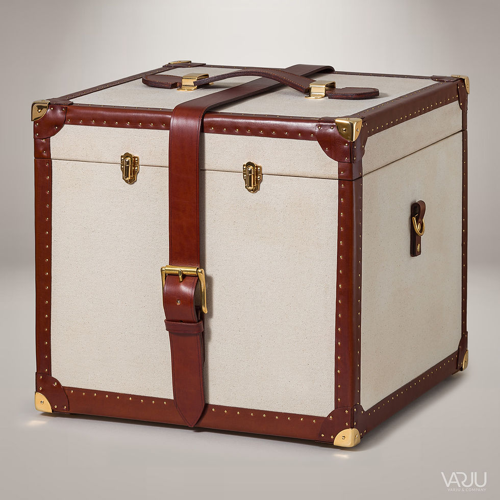 Thumbnail: Bespoke Heritage Leather Trunk – with textiles