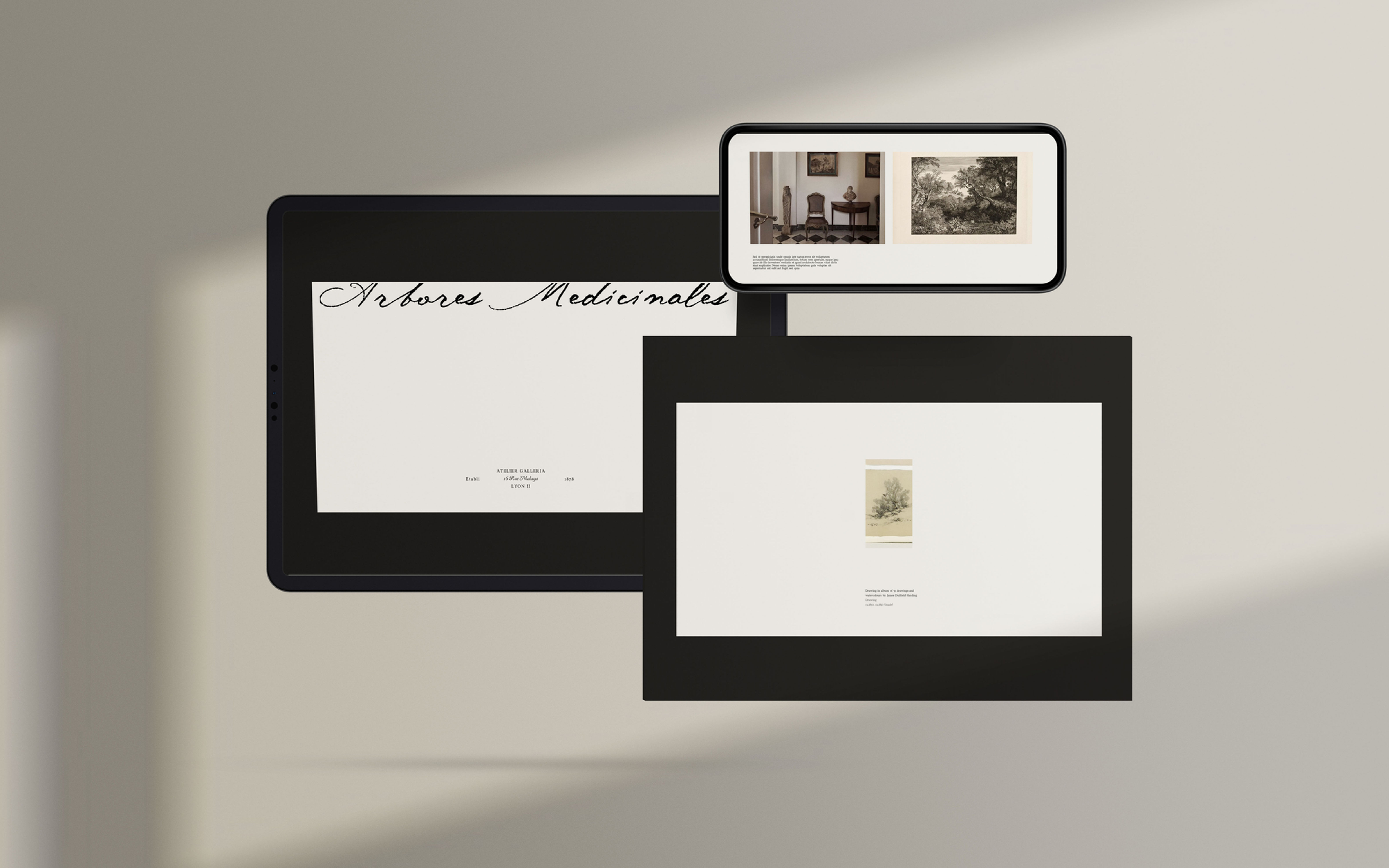Atelier/gallery WIX theme. E- commerce Wix theme interior design site template