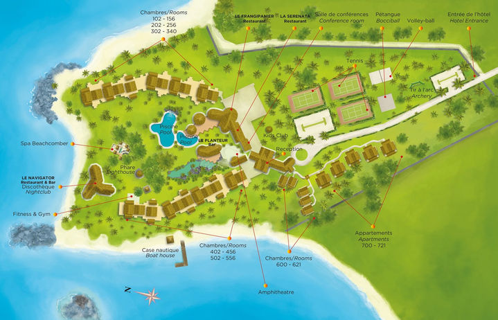 Le Canonnier Golf Beachcomber Resort & Spa - Hotel Plan