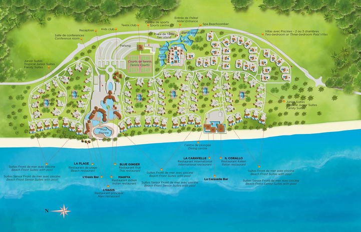 Trou aux Biches Beachcomber Golf Resort & Spa - Hotel Plan