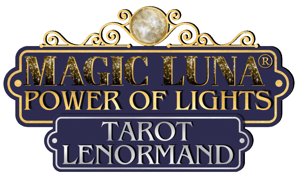 Magic Luna Tarot Lenormand Logo – für die kostenlose Kartenlegen Voice App & das Wahrsagerkartendeck Power of Lights