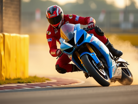 Learning to ride motorcycle on track