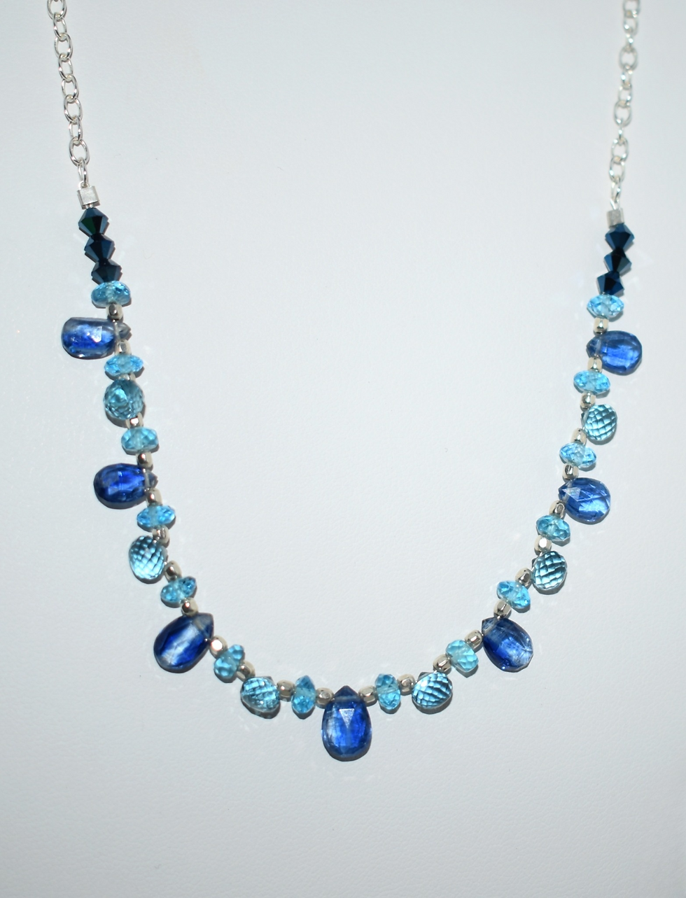 Kyanite, London Blue Topaz and Sterling Silver Princess Necklace