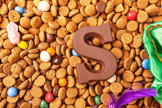 Dutch winter holiday Sinterklaas greeting card. Celebration of Saint Nicholas in Netherlan