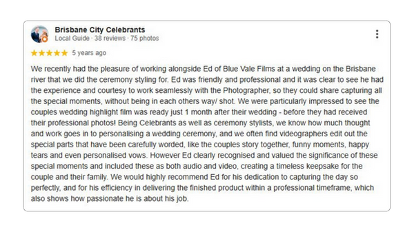 Luxury wedding videographer Sunshine Coast