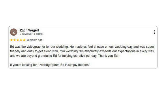Wedding videographer Review Sunshine Coast