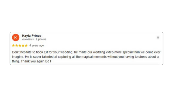 Best wedding videographer