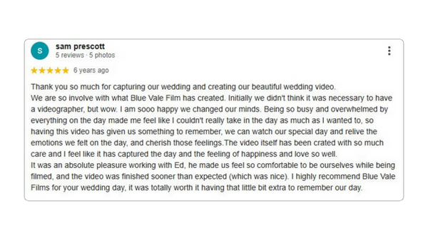 Candid wedding videographer