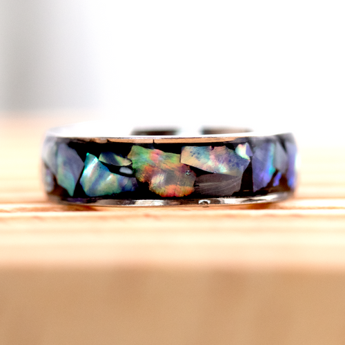 Abalone Shell Inlay Ring | Calico Unicorn