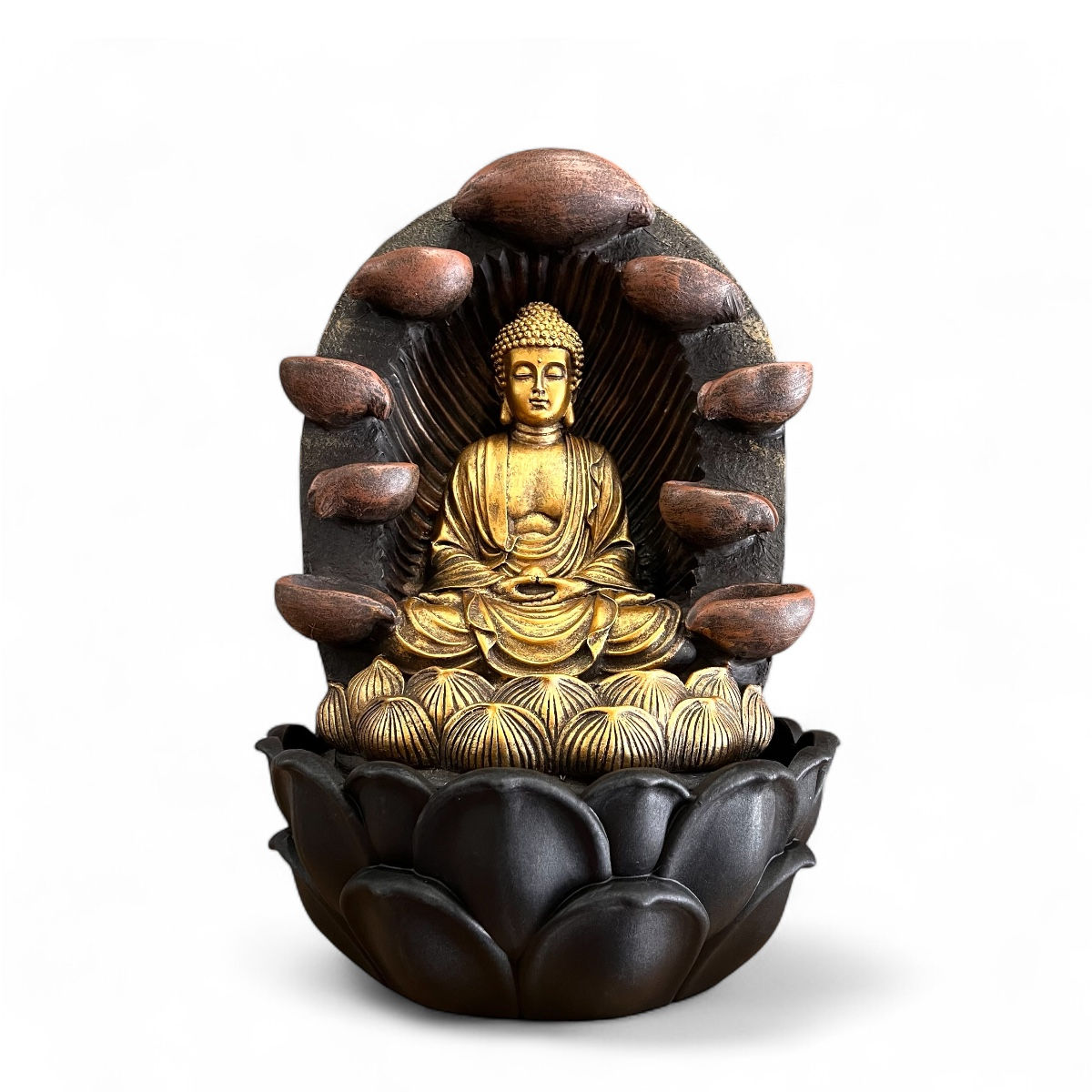 15” Meditating Buddha Water Fountain