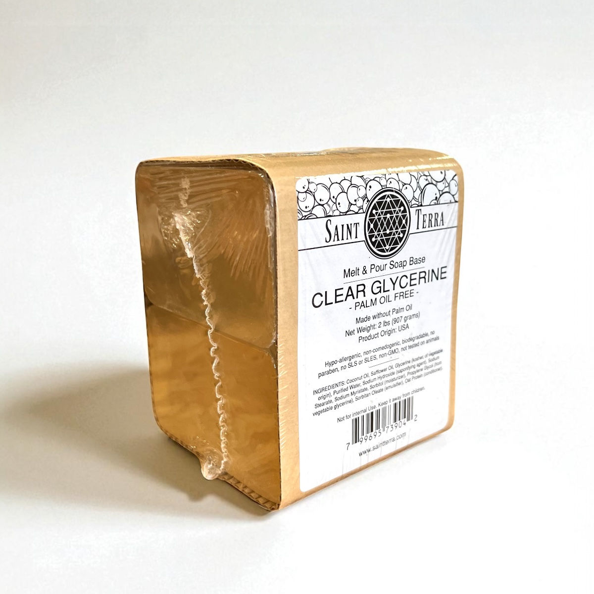 Saint Terra [PALM OIL FREE] Clear Glycerine Melt and Pour Soap Base, 2 lb