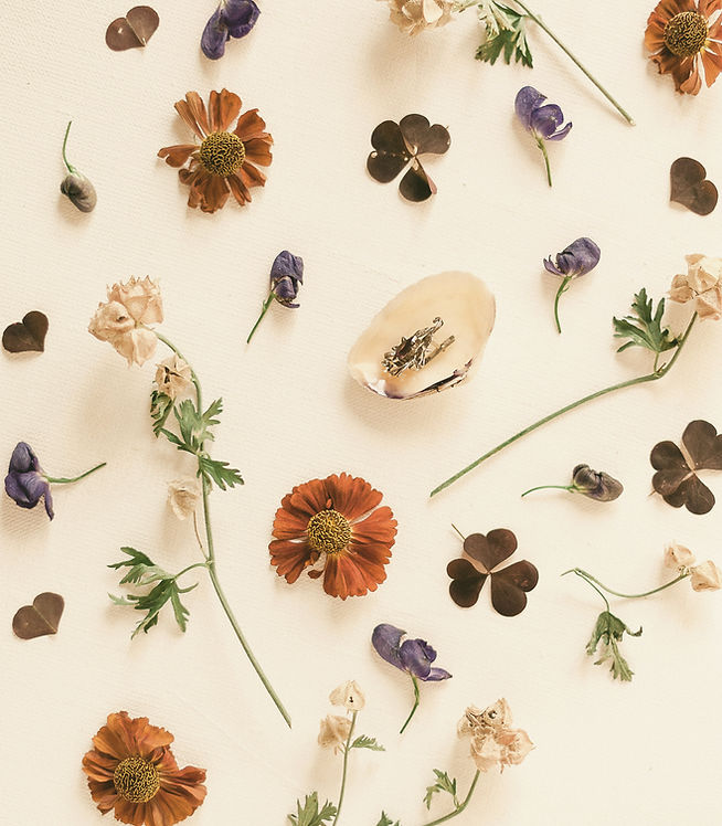 An arrangement of flowers and plants signifying natural health