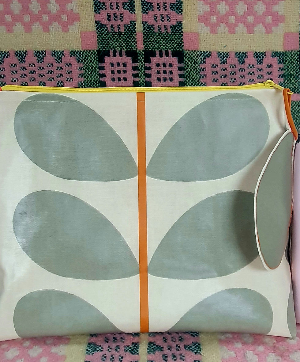 Oilcloth Toiletry Zip Bag in Orla Kiely Fabric