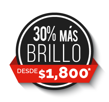 30% más brillo