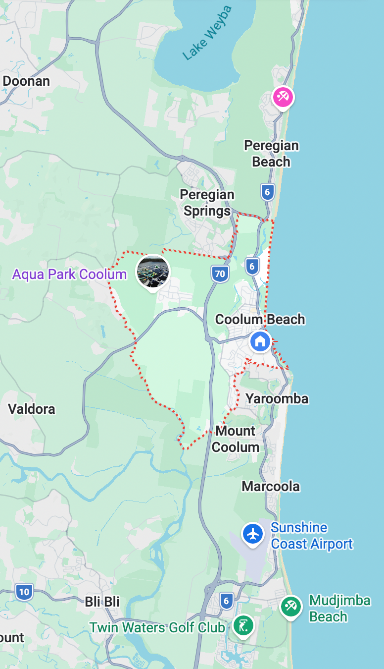 Coolum Beach Trailer Hire - map