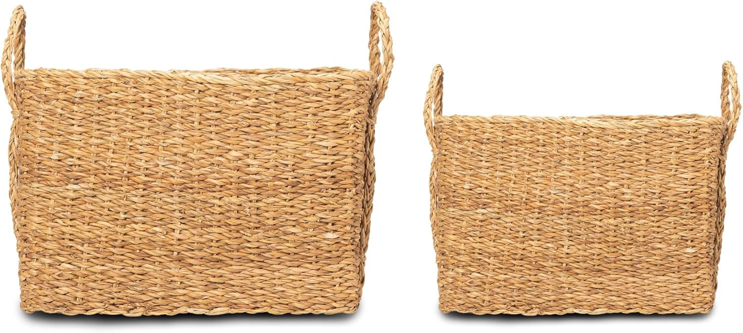panier de rangement tressés en herbe marine