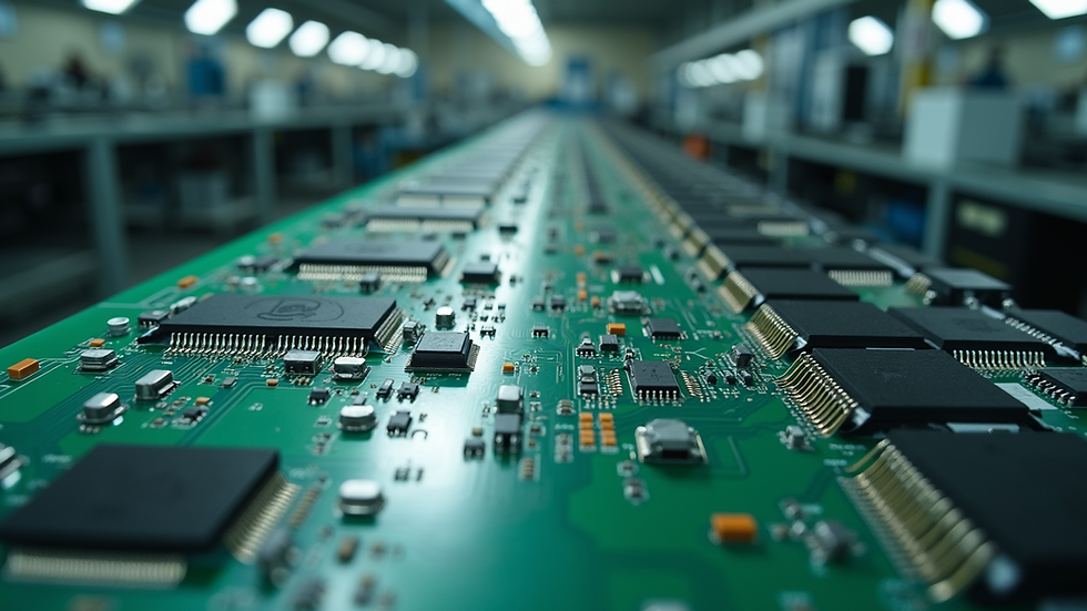 High angle view of a PCB manufacturing facility