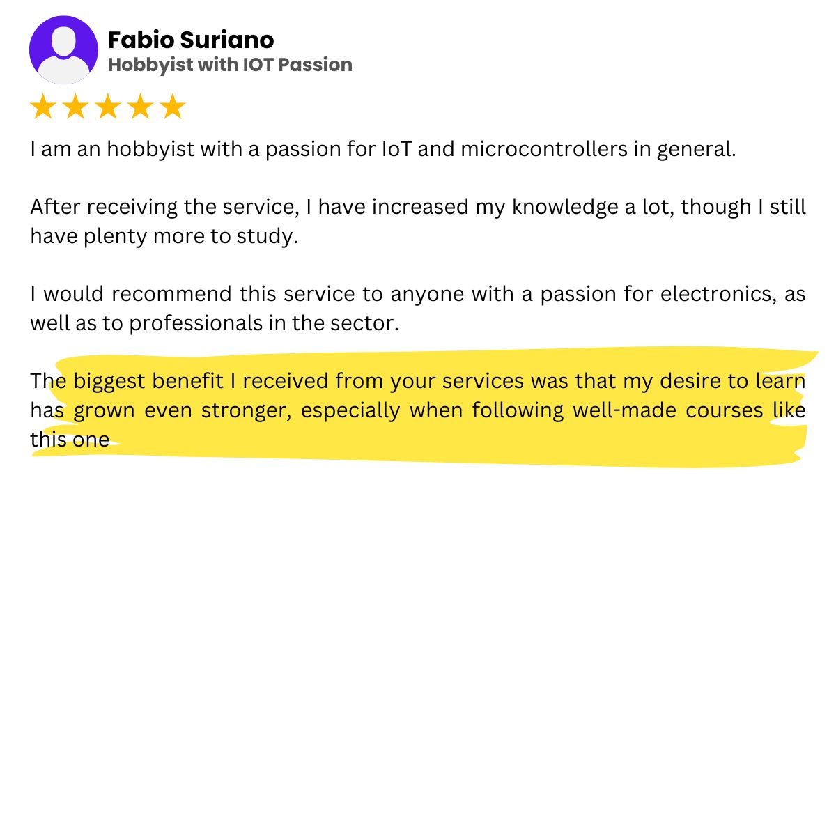 Engineer testimonial