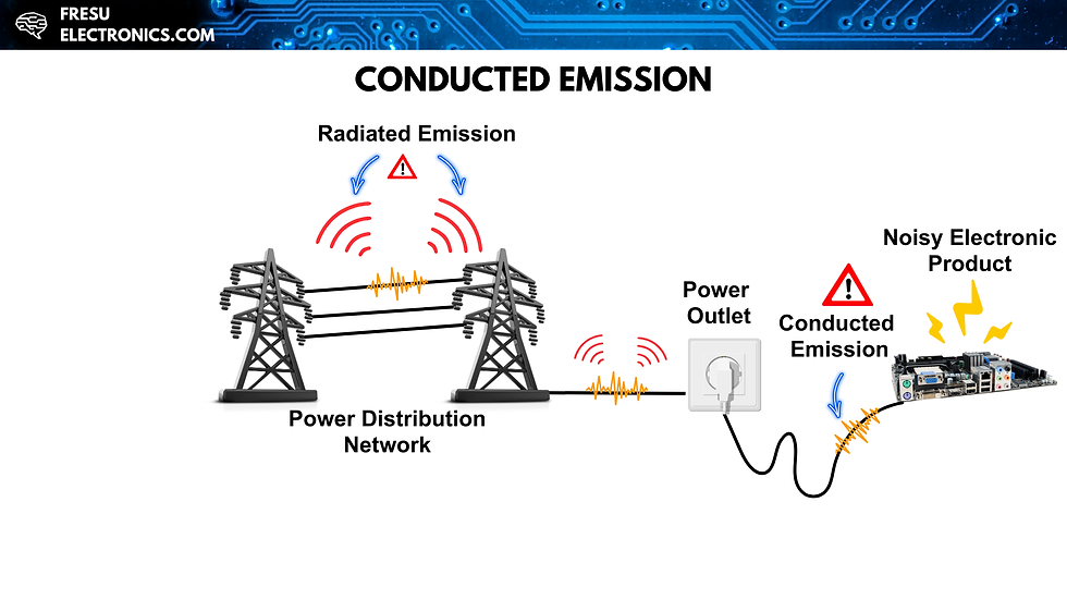 Example of conducted emissions radiating path.