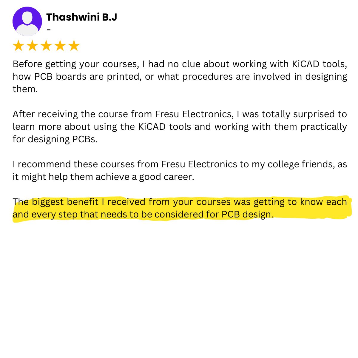 Engineer testimonial