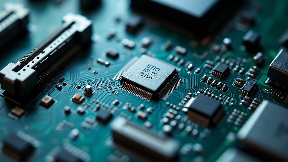High angle view of a PCB demonstrating effective stitching vias