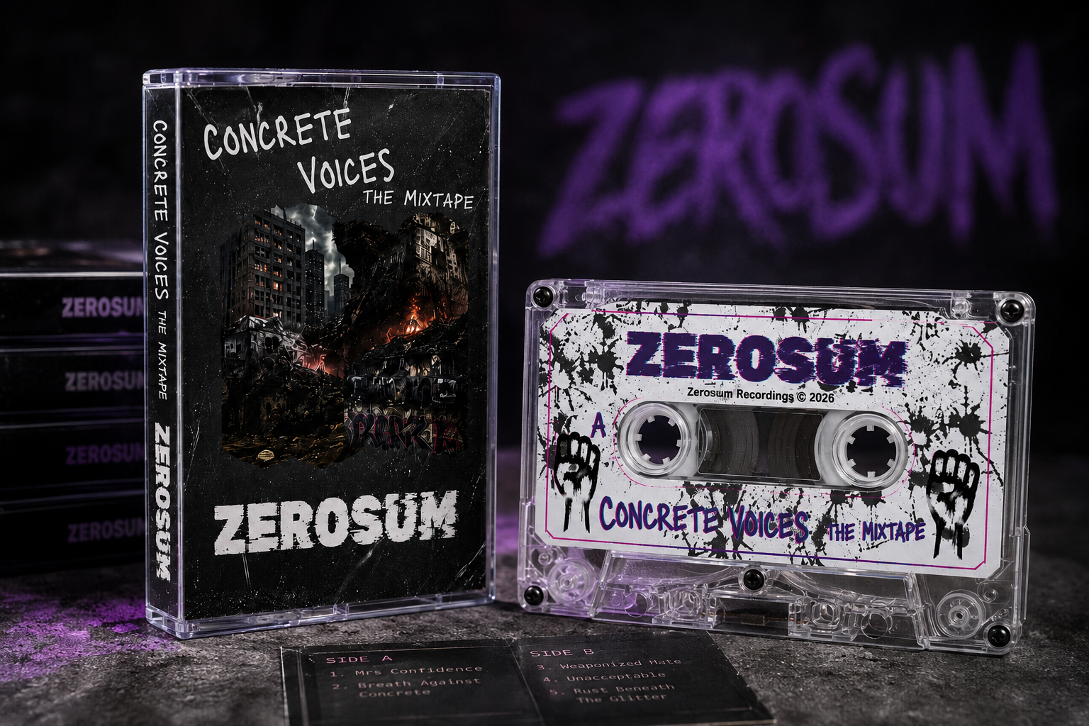 Bundle: Zer0Sum - Concrete Voices: The Mixtape. White & Gold Seal Edition