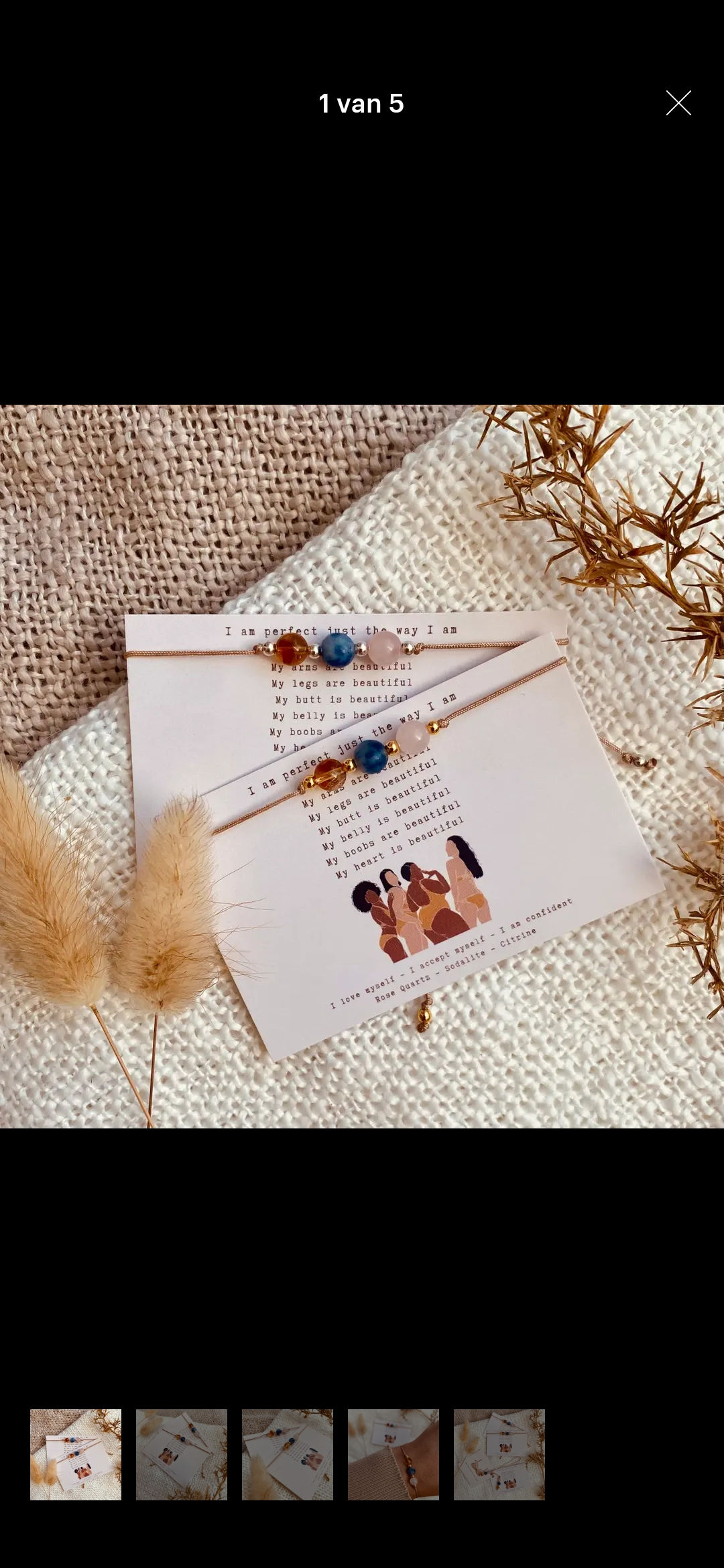 Edelsteen armbandje I am perfect just the way I am
