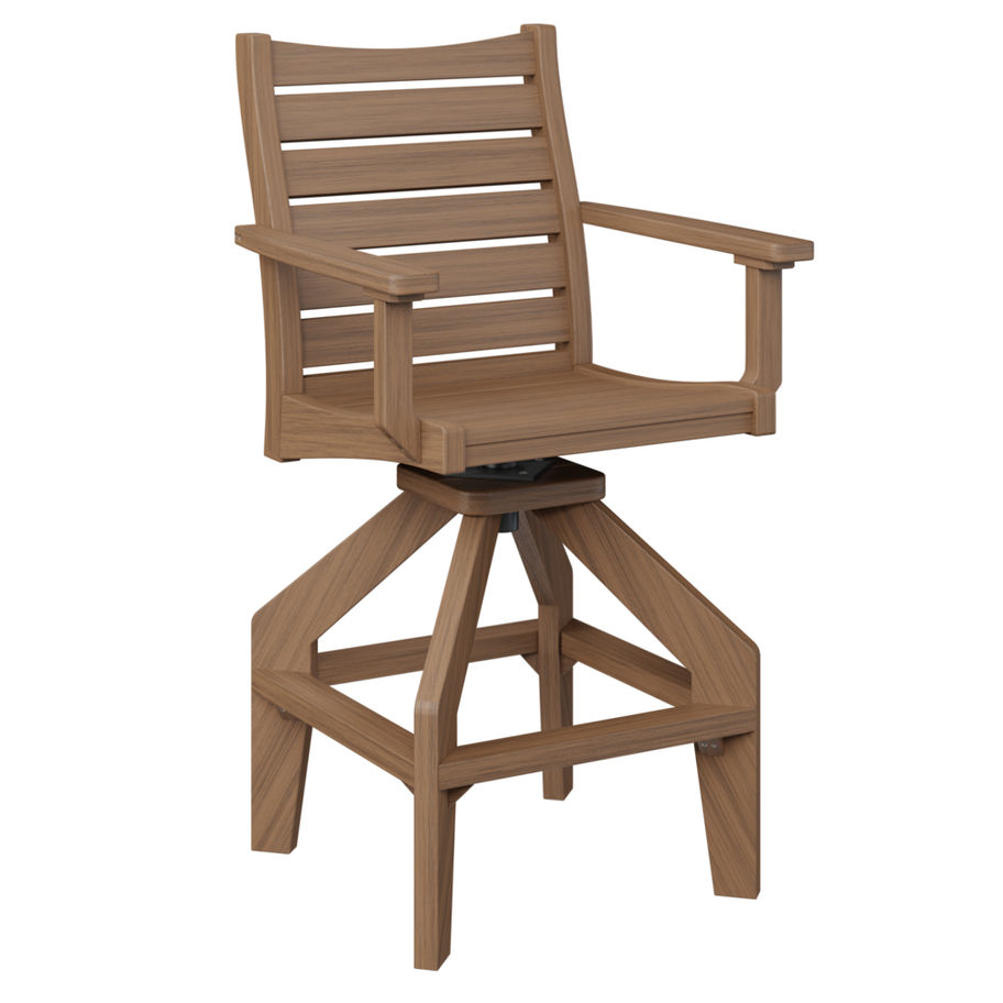 Berlin Gardens Bristol Swivel Bar Chair - Natural Finish