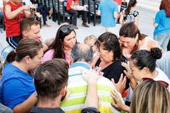 Praying after a baptism