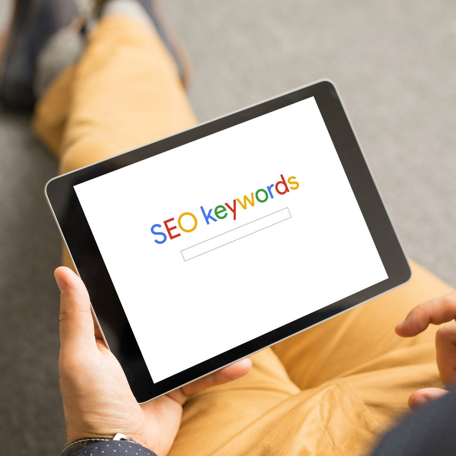 SEO keywords on a tablet