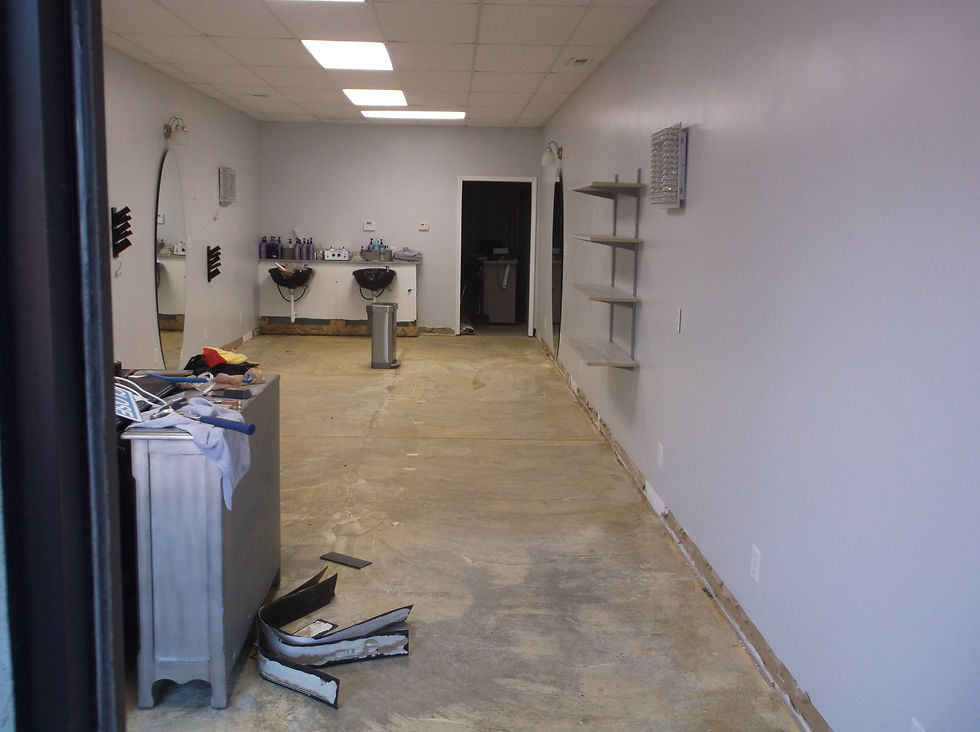 Remodel at a salon after a water loss