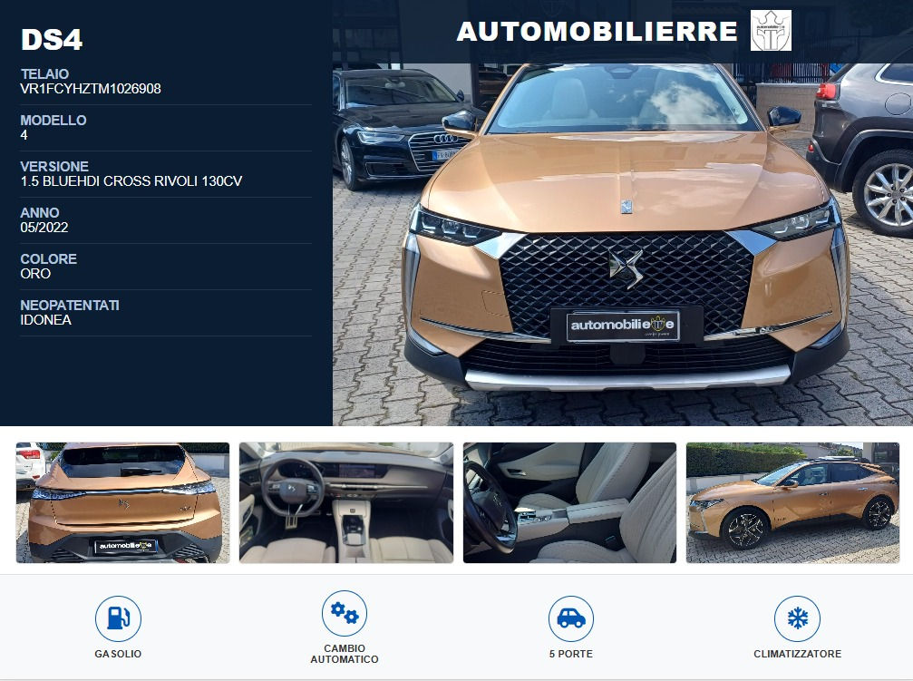DS 4 BlueHDi 130 aut. Cross Rivoli