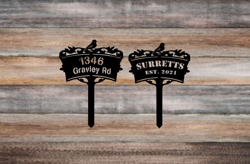 Garden Yard Street Name Metal Art Sign