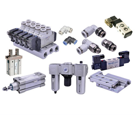 Componentes neumáticos: Válvulas, cilindros, filtros y racores