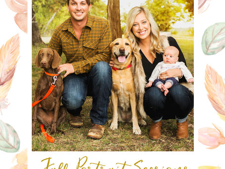 Fall Portrait Sessions - Now Booking. Kerrville - Texas Hill Country Photographer