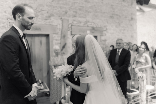 Bride kissing her father