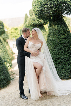 Bride and groom having fun at Euridge Manor wedding