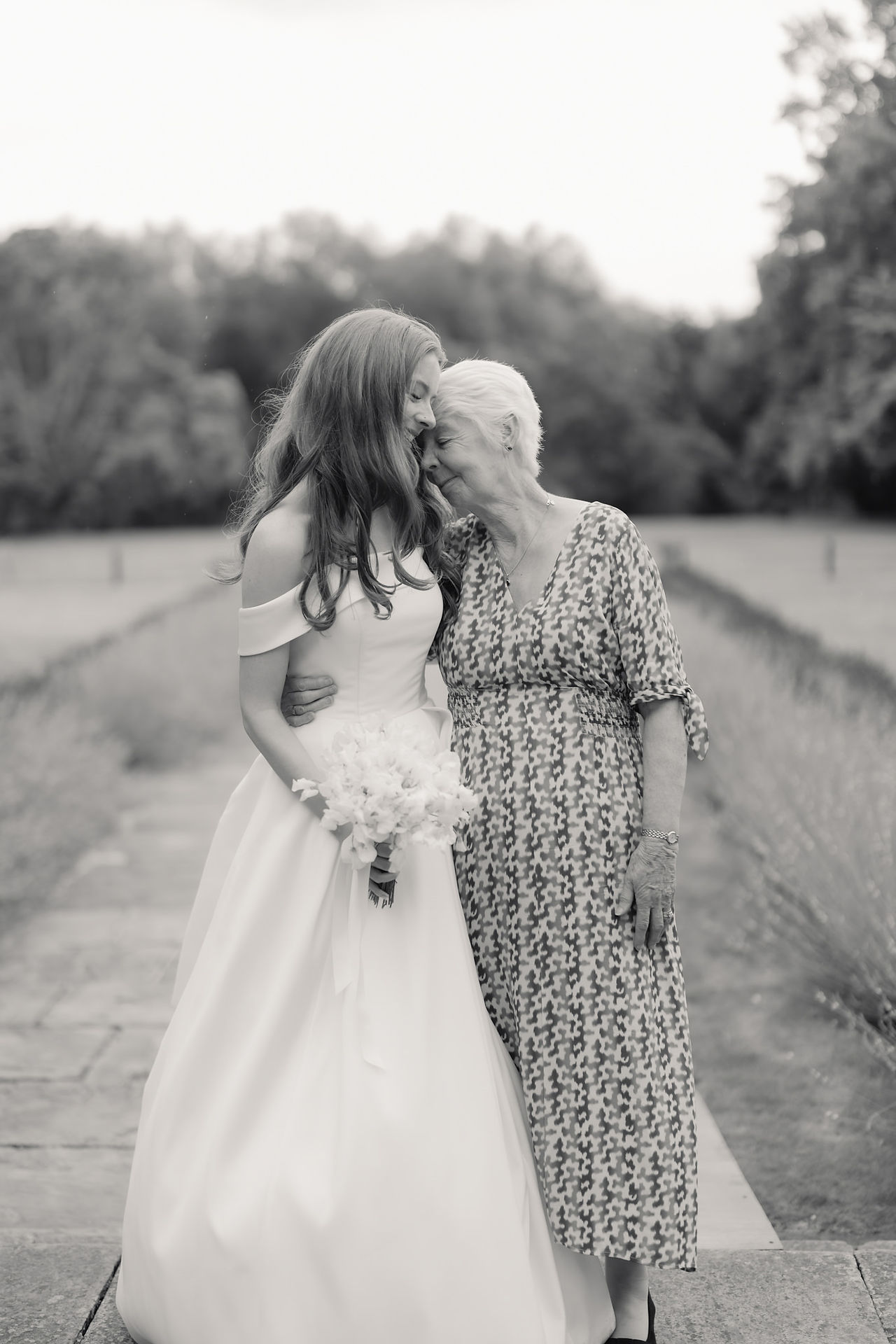 Bride and nan hugging