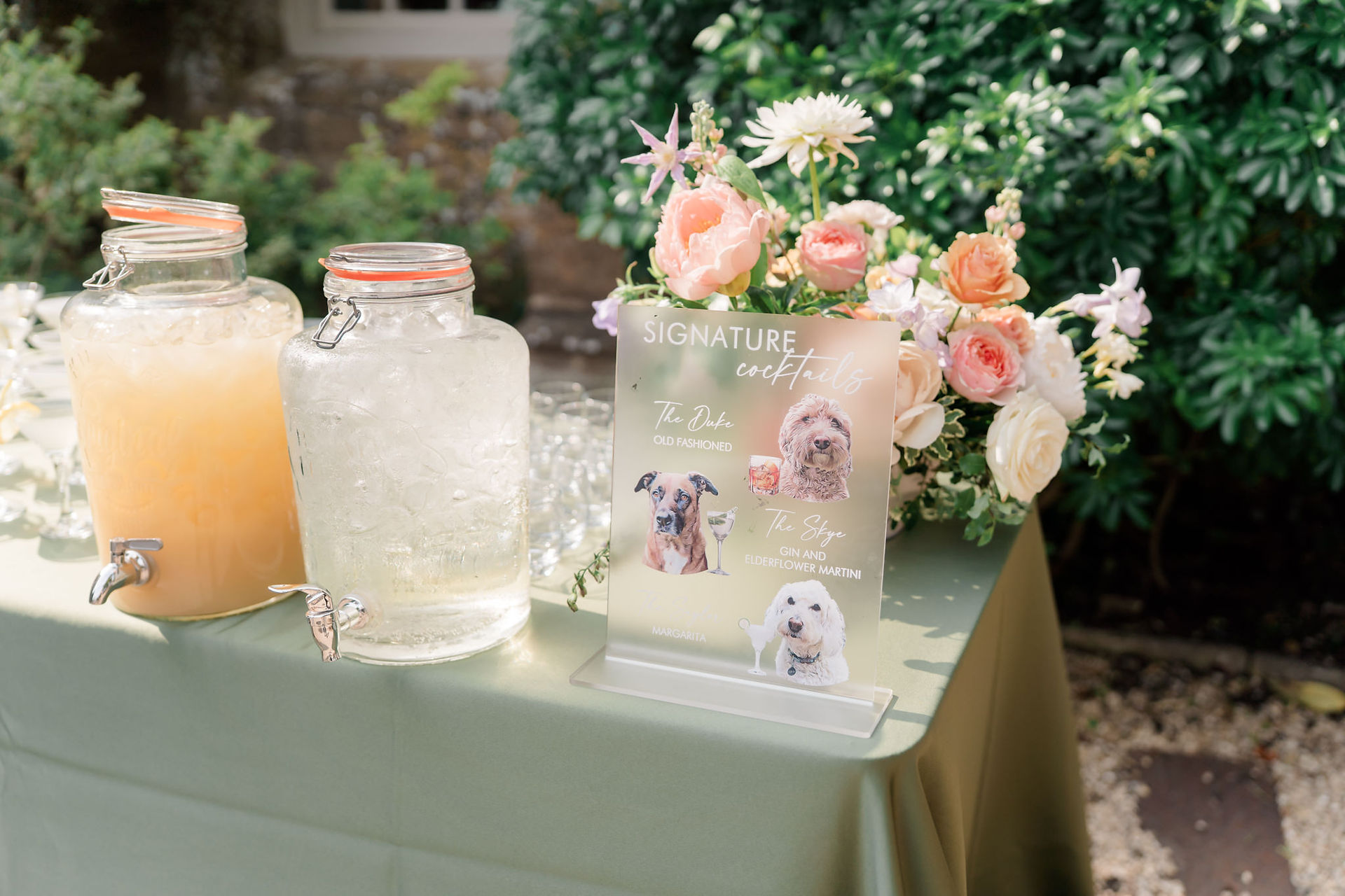 Drinks reception at Brympton house Wedding 