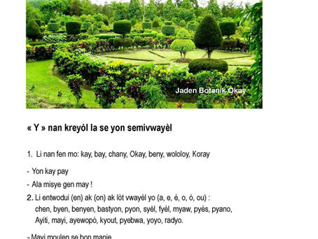 Leson 7: ''Y'' Nan Lang Kreyòl la