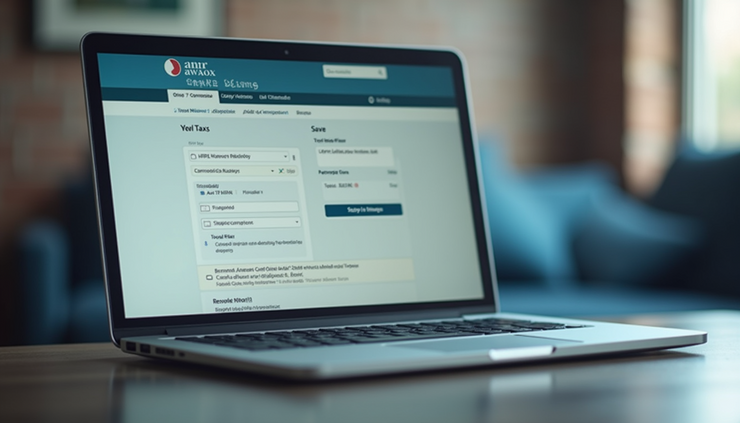 Close-up of a laptop screen showing SARS eFiling portal for trust returns