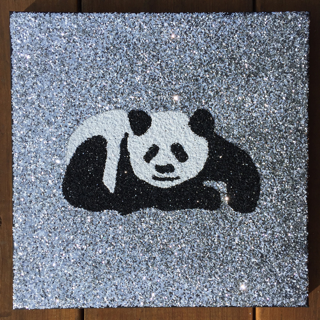Glitter Sleeping Panda Art Canvas